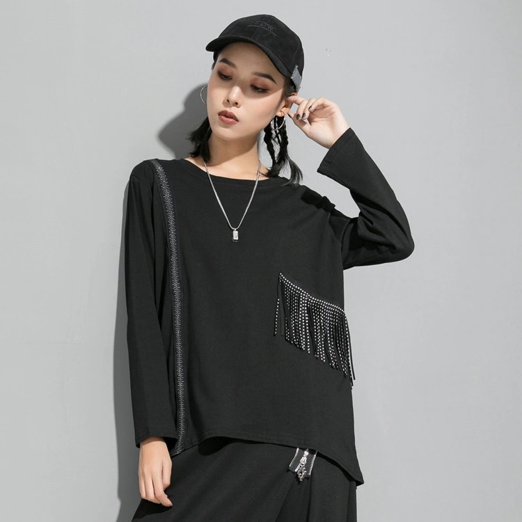 欧米早秋女服新型tシャツins風長袖ブラウスシャツの長袖アンダーウェア30%制限