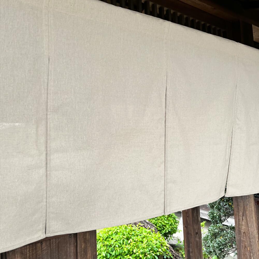 のれん工房 のれん 無地 綿麻 日本製 選べる サイズオーダー 五つ割れ 店舗用 飲食店 間仕切り 目隠し 幅210×丈120cm 26651