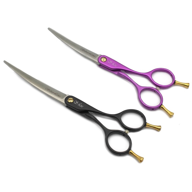 [ULLC6015/6515] ジュラルミン15度カーブバサミ 軽量ハサミ 軽さ 軽量 耐久性 力の良い 顔カット 仕上がり ペットシザー シザー 愛犬美容