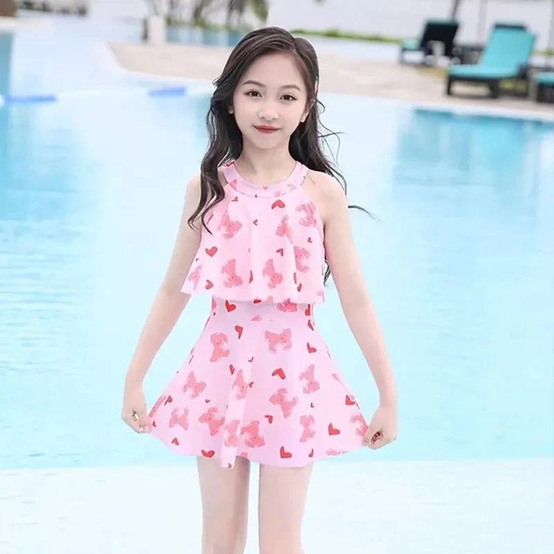 水着 キッズ ガールズ スプリット 新作水着 ミドル 子供 おしゃれ 韓国