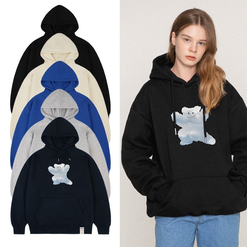[UNISEX] Big Cloud Bear Smile Hoodie_5color