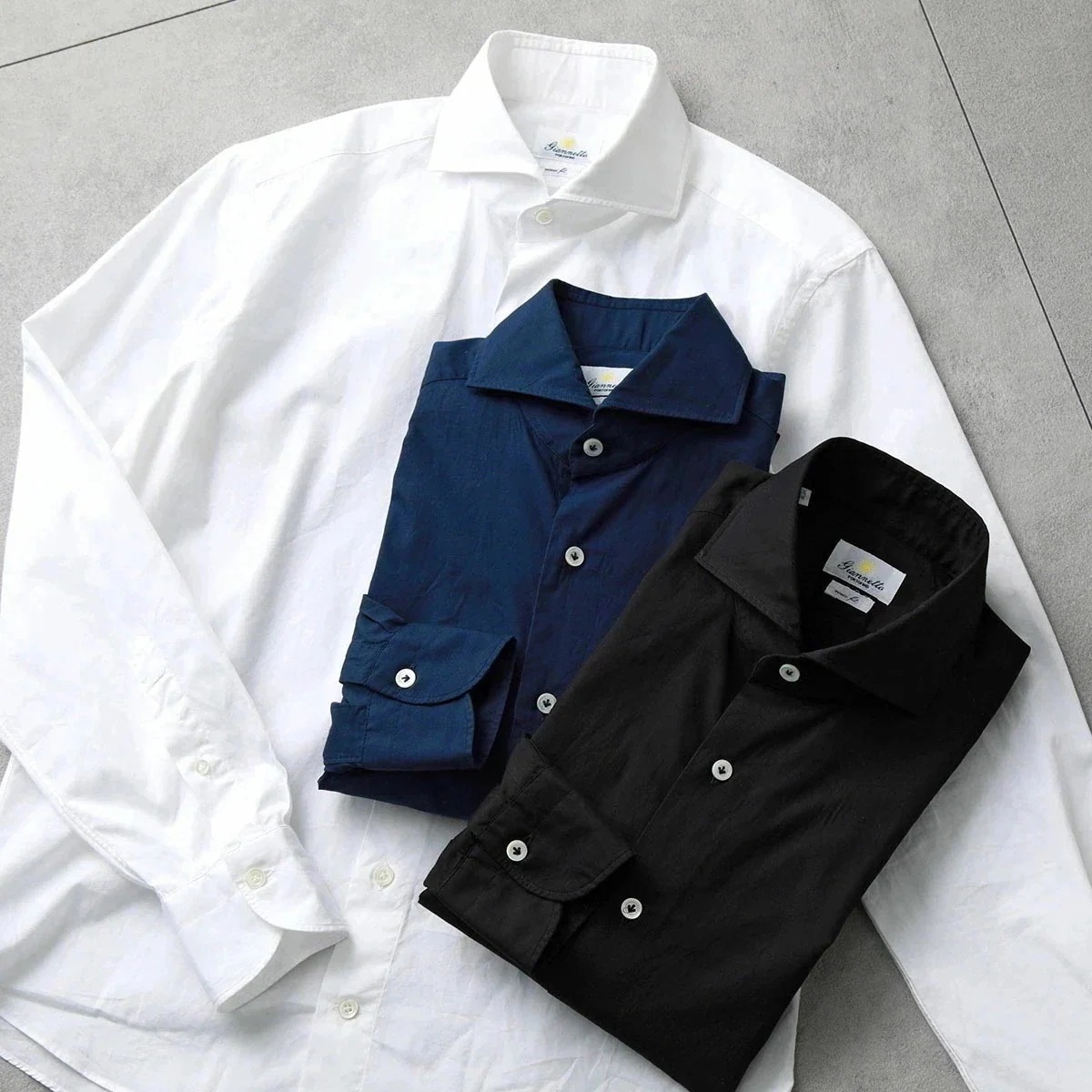 GIANNETTO ジャンネット シャツ VINCI FIT ヴィンチフィット AC103 メンズ コットン ポプリン カッタウェイ 長袖 無地 カラー3色】 【ts】