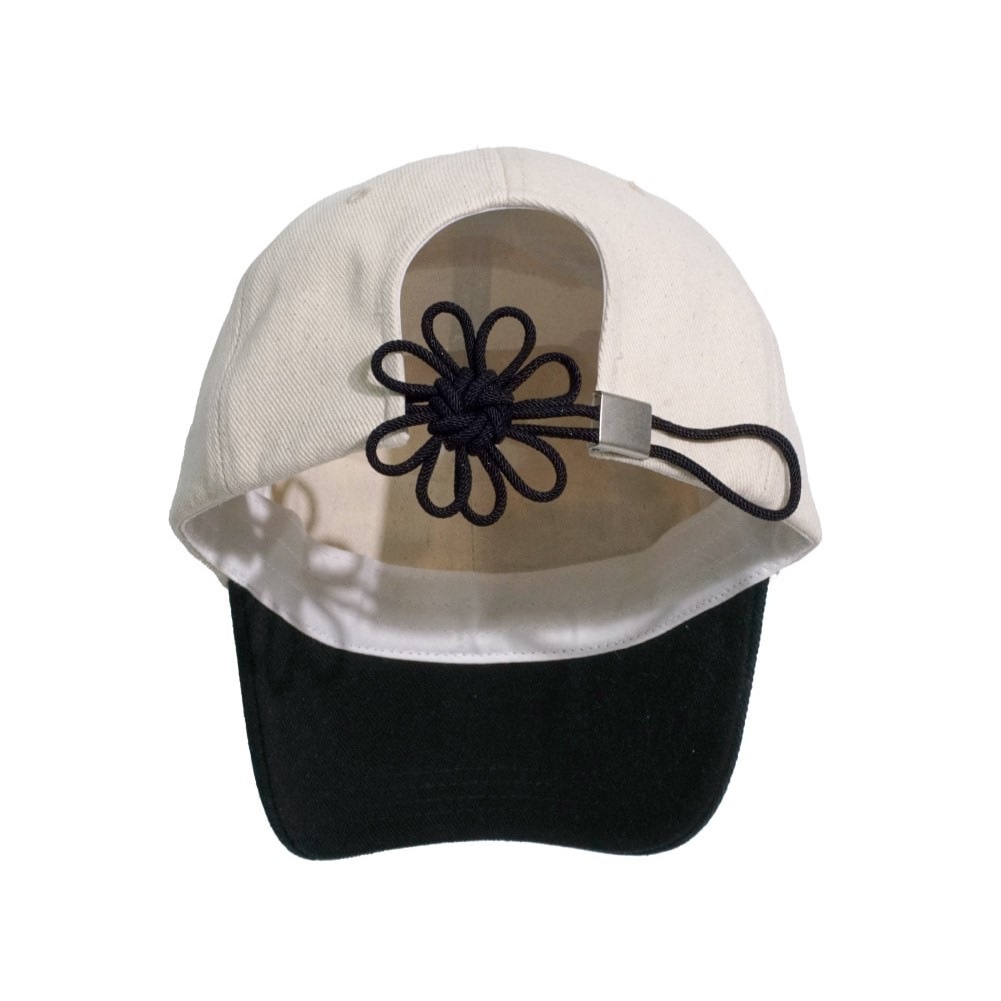 【正規品】 Cotton Flower Knot Cap Black フラワー結び目 ボールキャップ 野球帽 男女兼用 「韓国伝統工芸」