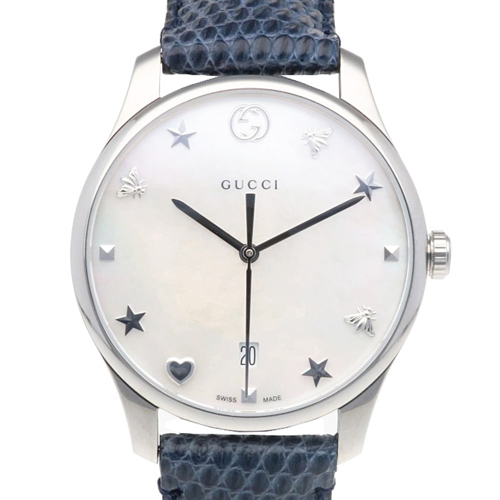 グッチ Gタイムレス 腕時計 ステンレススチール 126.4 クオーツ 1年保証 GUCCI 中古
