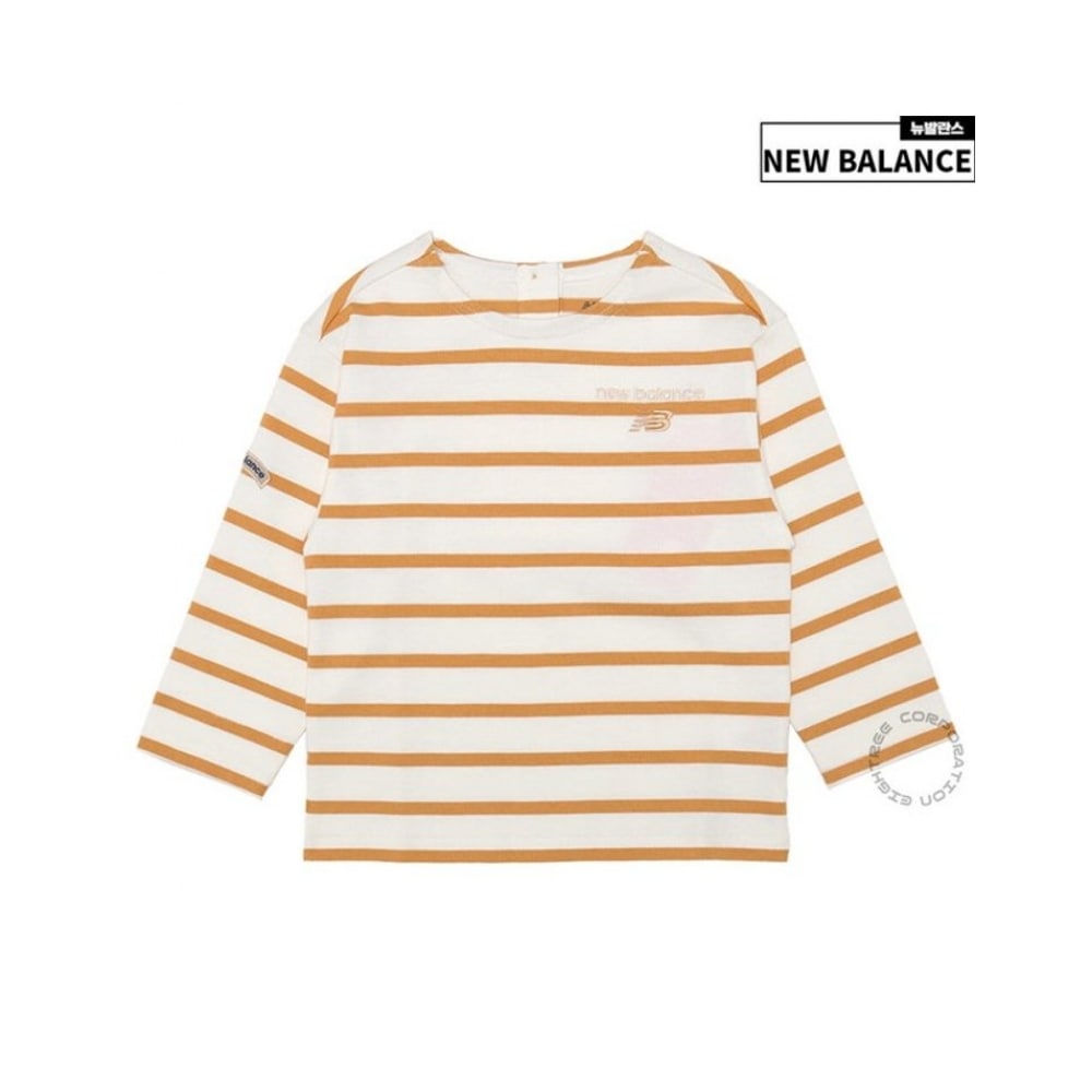 ニューバランスキッズニューストライプロングスリーブTシャツ NK9BD1702U-BM