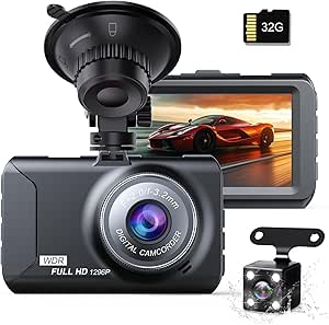 小型 ドライブレコーダー 前後2カメラ 車載 ドラレコ 小型ドラレコ 1296P 使用しているのはSONY製イメージセンサー 3インチ液晶画面 HD画質 32gbカード付き 170度超広角 前後カメラ