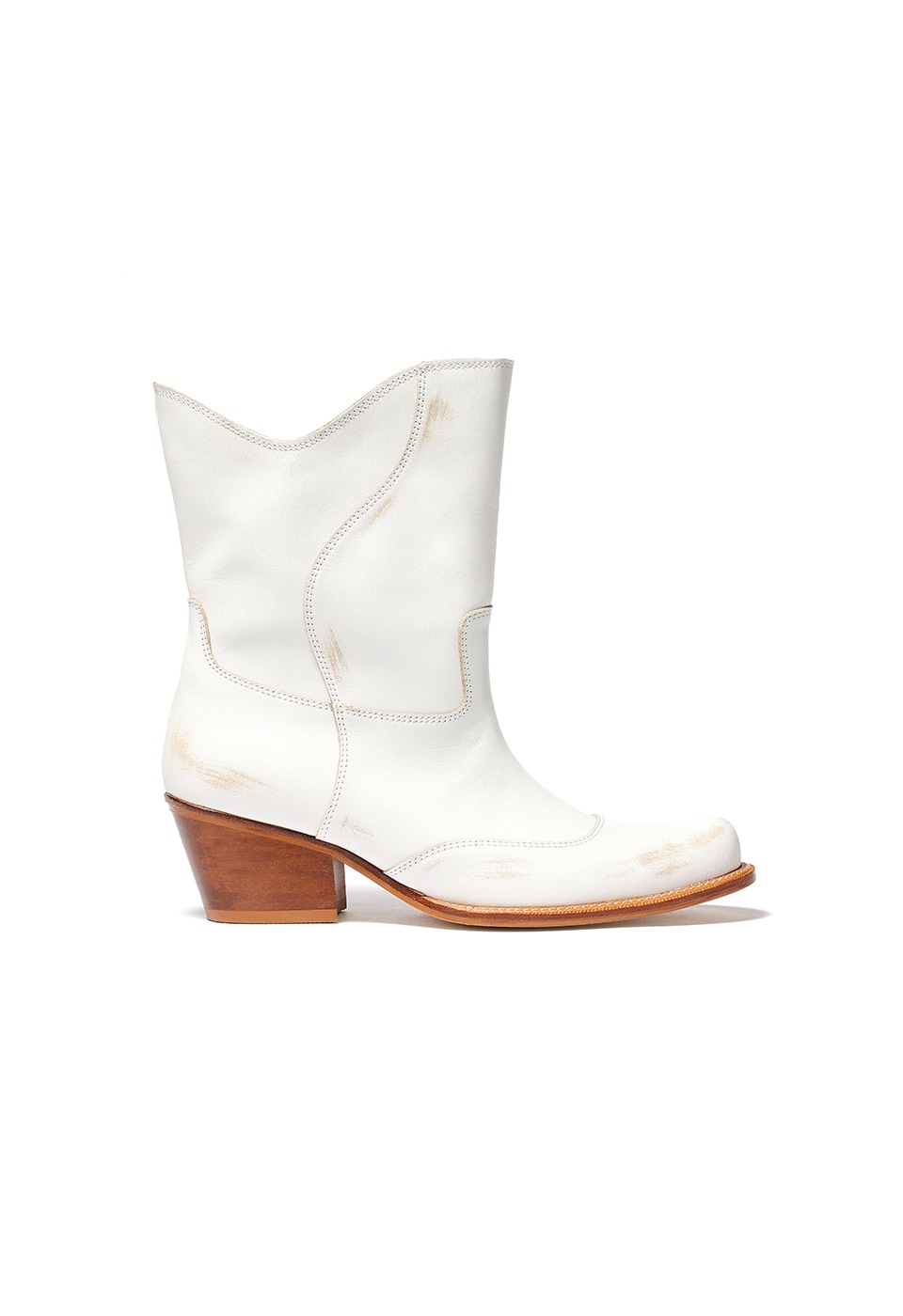 【OPEN Yy】 26SS WESTERN MID CALF BOOTS : WHITE