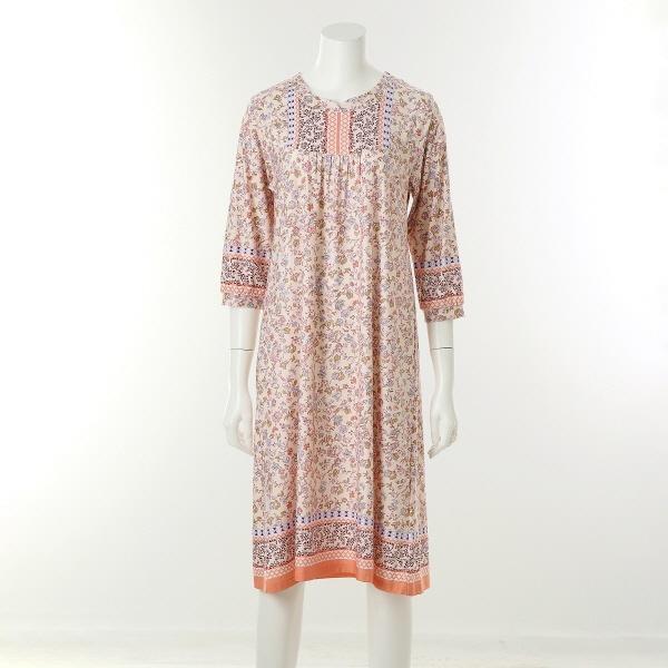 VEVS117L_スパン花ボーダーナ염ワンピースホームウェア