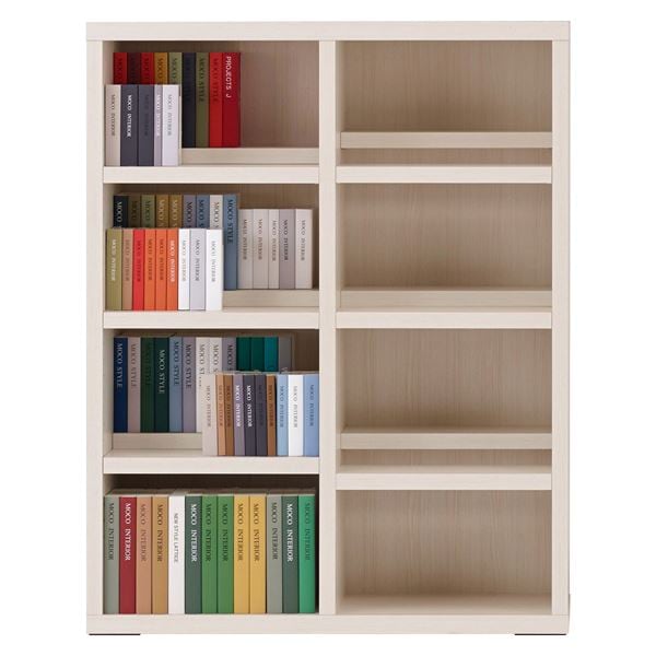 フナモコ コミックシェルフ ロータイプ (幅90×114cm) ホワイトウッド CBS-91L