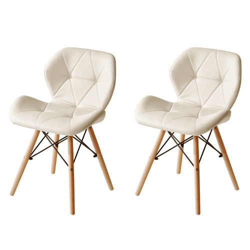 【ホワイト2脚】イームズチェアー ダイニングチェア クッション PU 正規品　レーダーチェア 北欧 リプロダクト