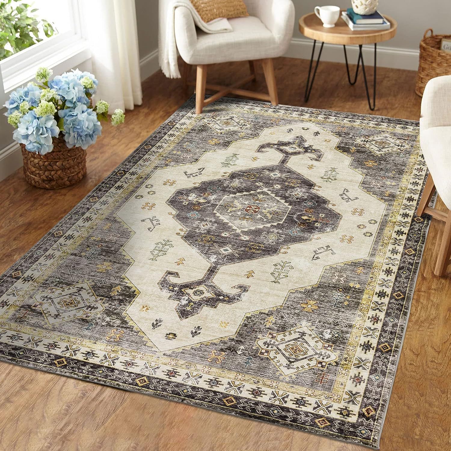 アマゾンの売れ筋イミテーションカシミアレトロカーペットリビングルームベッドルームベッドサイドソファコーヒーテーブルマットボヘミアンスタイルカーペット