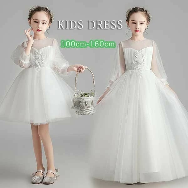 ドレス 子供 ピアノ 発表会 ピアノ発表会 中学生 ワンピース 女の子 ロングドレス ショート丈ドレス ショート丈 膝丈 ミニ丈 結婚式 ジュニア ピアノ発表会ドレス 袖付き パーティードレス イブニ