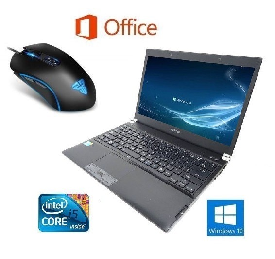 サポート付き 美品 TOSHIBA RX3 東芝 Windows10 PC SSD:128GB メモリ:4GB Office2016 高速 最新版ゲーミングマウス X9 usb有線