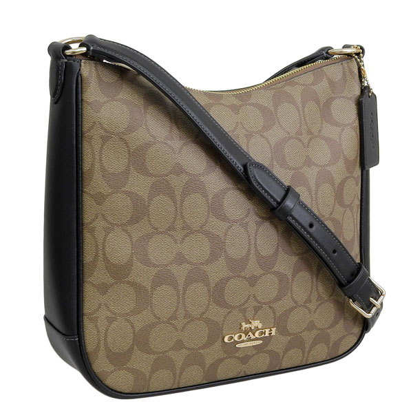 コーチ バッグ レディース ショルダーバッグ アウトレット カーキ×ブラック エリーファイルバッグ シグネチャー SIG ELLIE FILE CU959IMCBI COACH