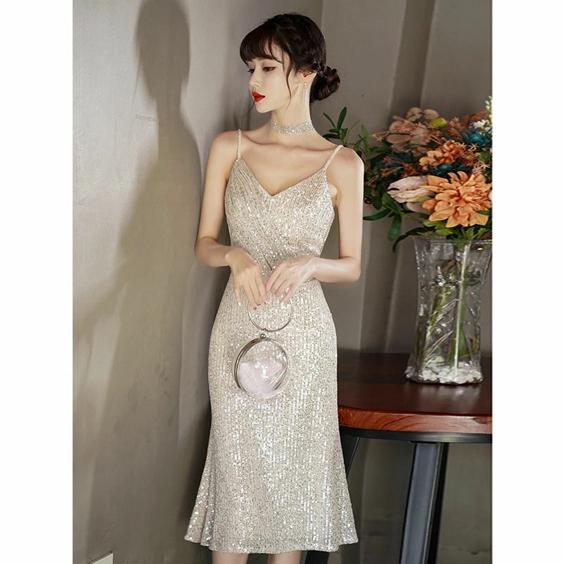 パーティードレス ロング丈 ロングドレス 大きいサイズ フォーマル 吊りスカート ワンピース マーメイド イブニングドレス 膝丈 ひざ丈 お呼ばれドレス セレモニー ロングドレス マーメイドライン ロ 9,038円