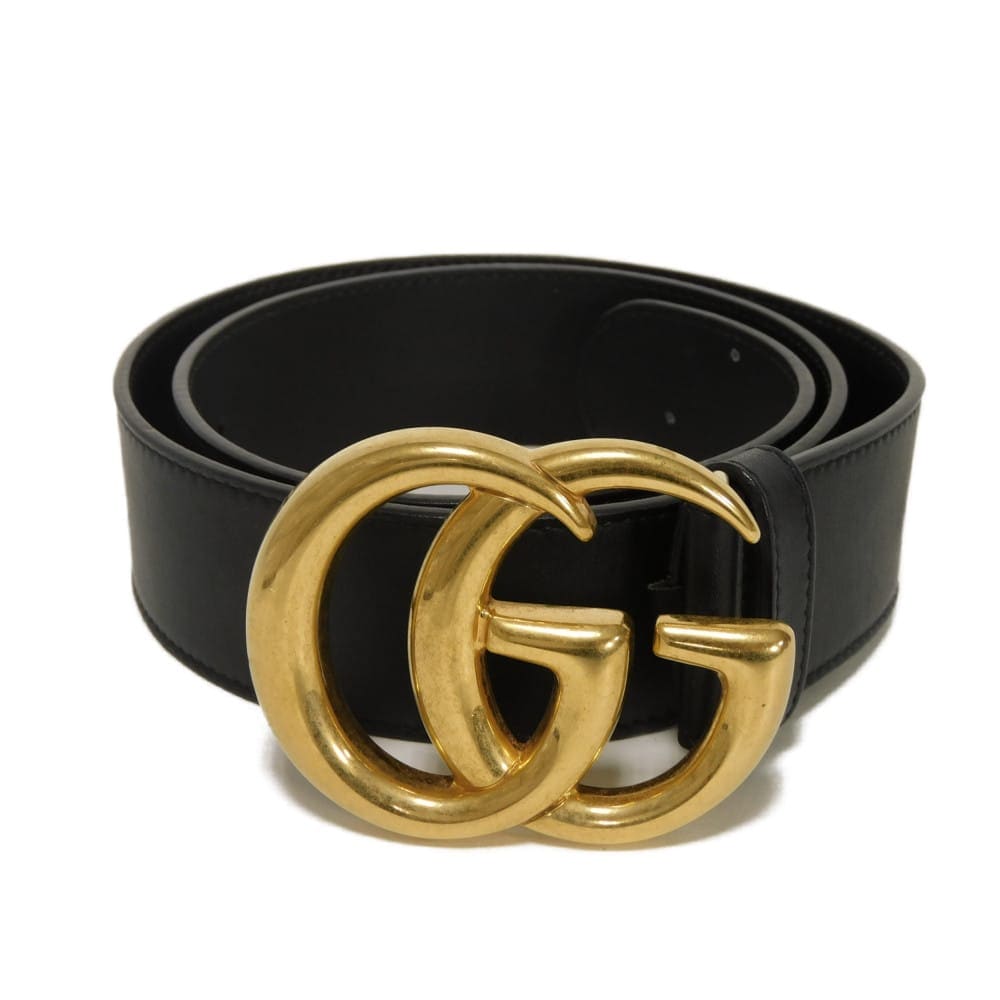 【中古】 ベルト 75/30 カーフ GGエンブレム ワイド レザー 40MM GGマーモント 400593 AP00T 1000