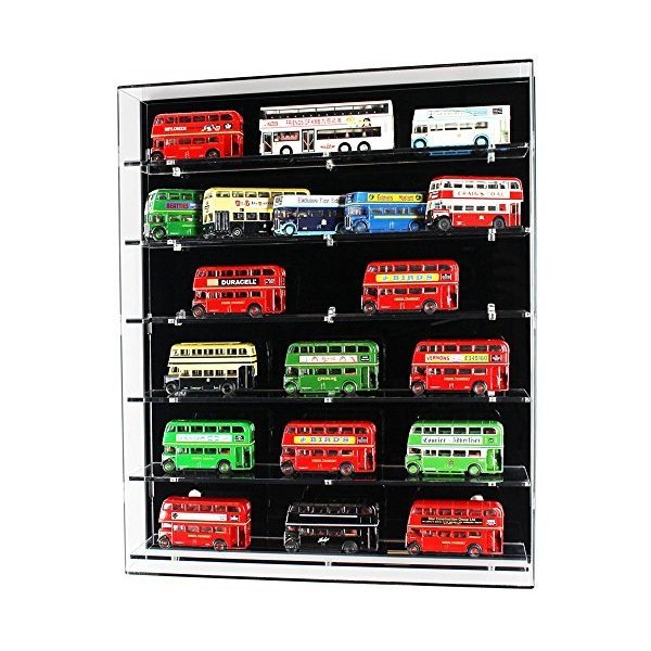 Widdowsons Display Cases Wall Display Case for 1:76 Model Buses 6 Shelves, Acrylic, 47 x 13.5 x 55.5