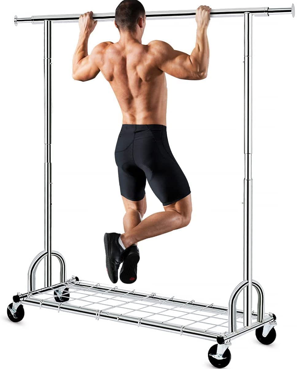 HOKEEPER ハンガーラック パイプハンガーラック 3ウェイ シングル 大容量 収納ラック 物干し スタンド 耐荷重205KG 洋服ハンガー 衣類収納 金属 頑丈 耐久 省スペース 組立簡単 ロー