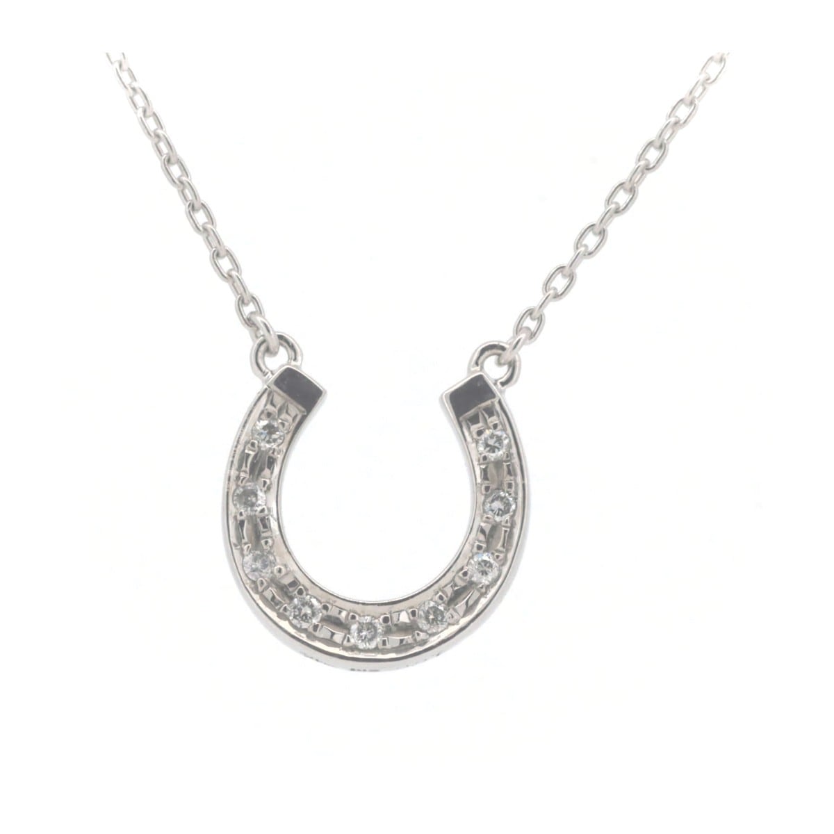 スタージュエリー ホースシュー ダイヤモンド ネックレス 0.07ct K18WG(18金 ホワイトゴールド) 質屋出品