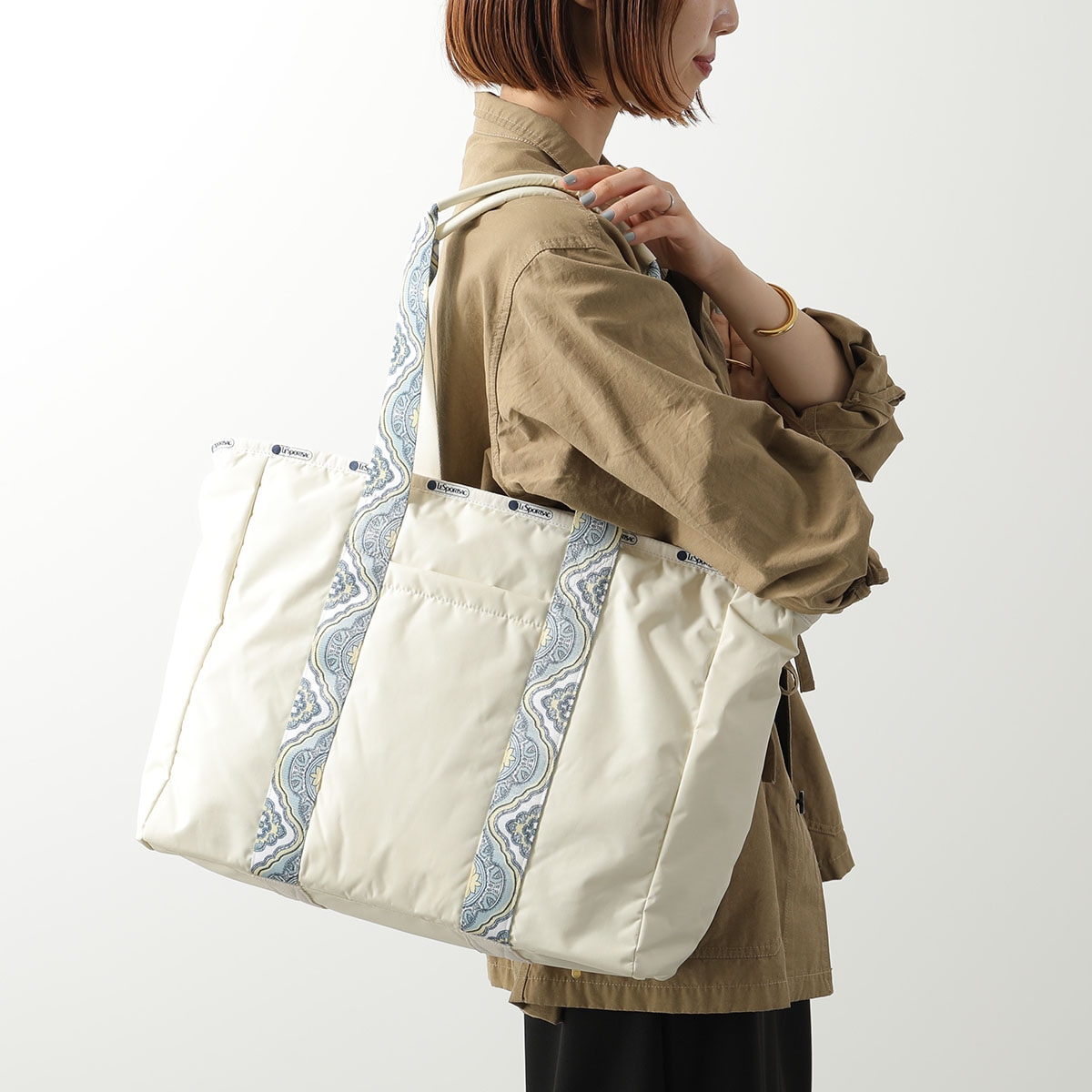 LeSportsac レスポートサック トートバッグ CLASSIC ZIP TOTE クラシック ジップ 1305 レディース ロゴ 鞄 HD10/SAND-VOYAGE