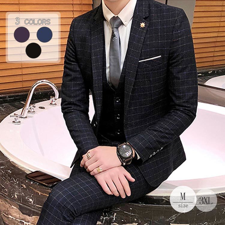入学式3ピーススーツスーツセットスリーピーススーツビジネススーlツメンズ通勤ベスト付きテーラードジャケット2ボタンメンズ3ピーススーツスリーピーススーツ通勤ベスト付きテーラードジャケット2ボタン春春秋
