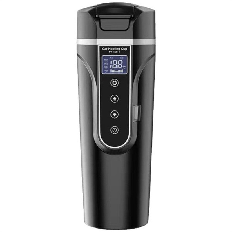 その他 車用電気ポット DC 12V/24V 専用 車用ポット カーポット 電気ケトル コンパクトで軽量 車載 カップ 450ml 大容量 LCD温度表示