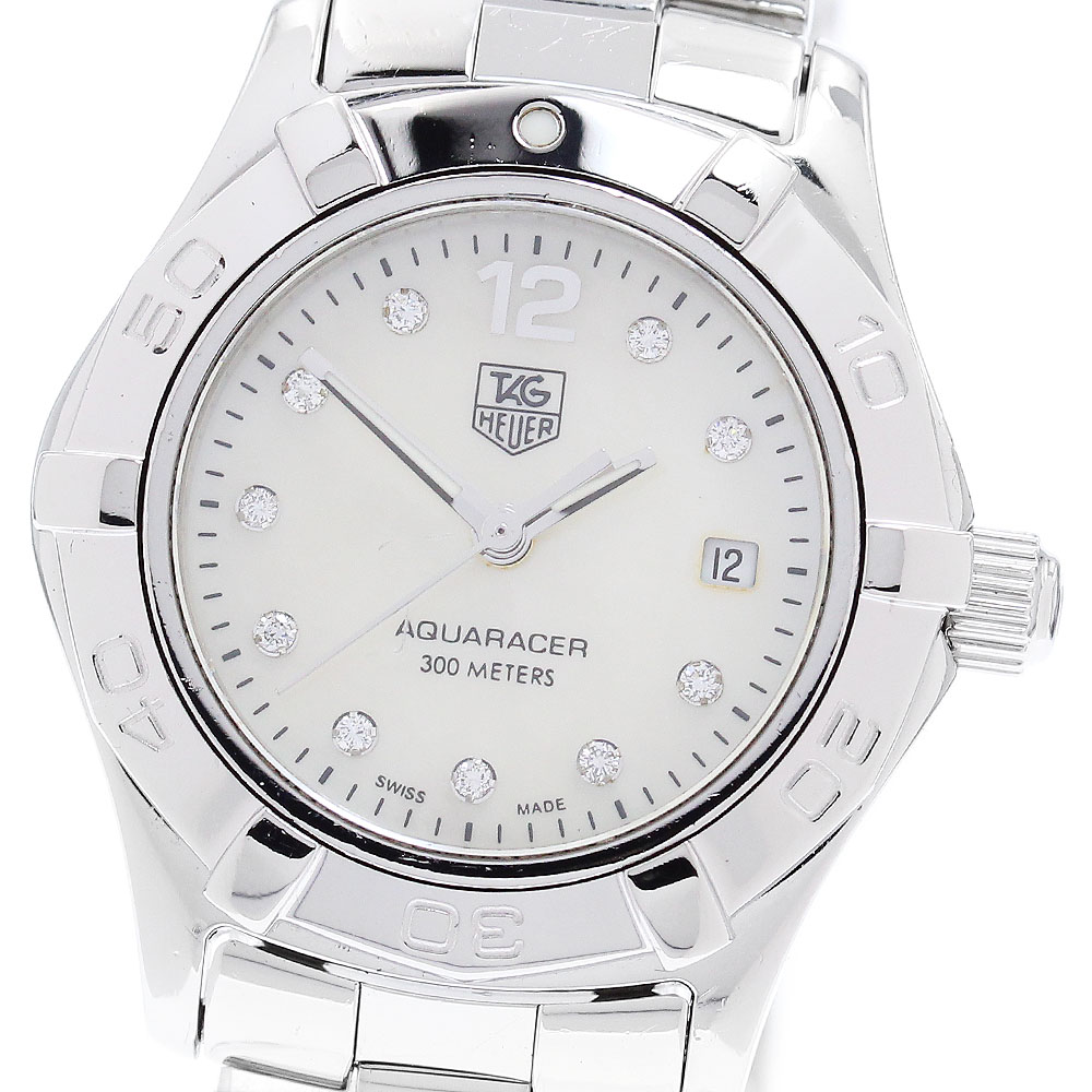 タグホイヤー TAG HEUER WAF1415 アクアレーサー 10Pダイヤ シェル文字盤 クォーツ レディース _875689【中古】