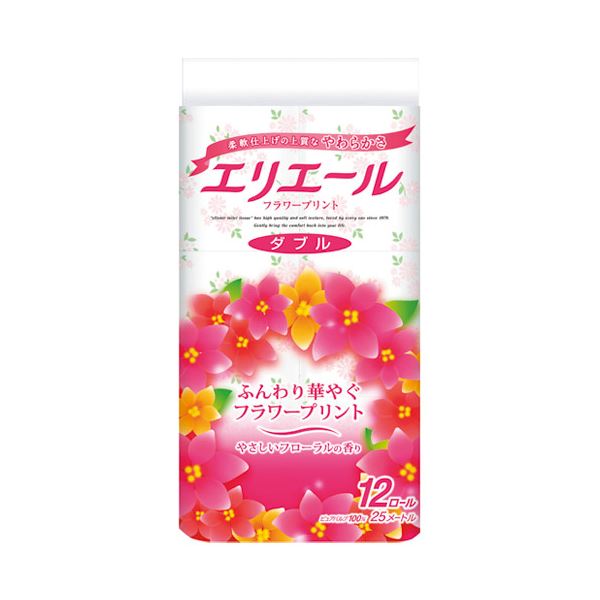 (まとめ）大王製紙 エリエールトイレティシューフラワーW12巻(×5セット)