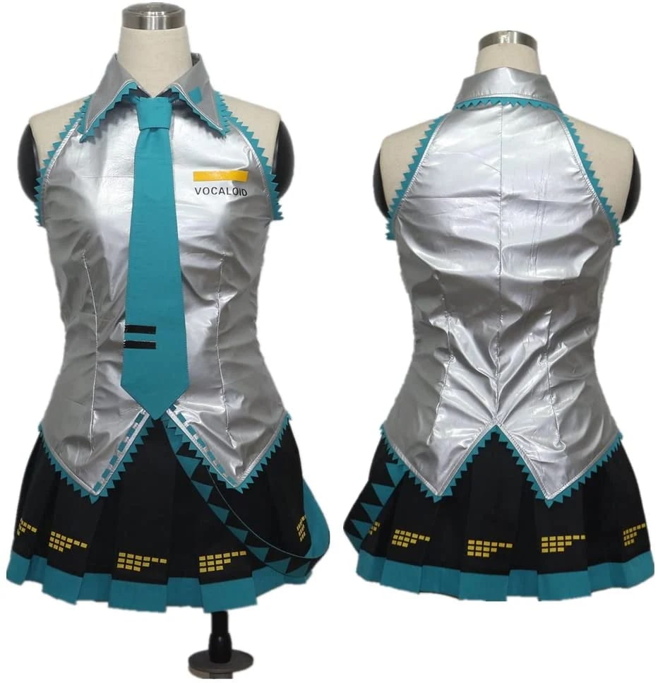 vocaloid（ボーカロイド）初音ミク 公式 風 エナメル革製 コスプレ衣装 コスチュームセット
