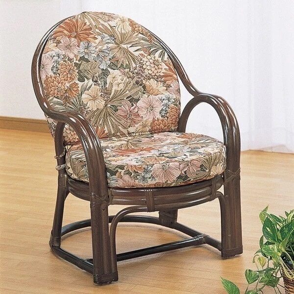 籐 アームチェアー クッション付 幅57cm 家具 ソファー 籐家具 ラタンチェア チェア 1人掛けソファ パーソナルチェア 籐椅子 モダン クッション おしゃれ