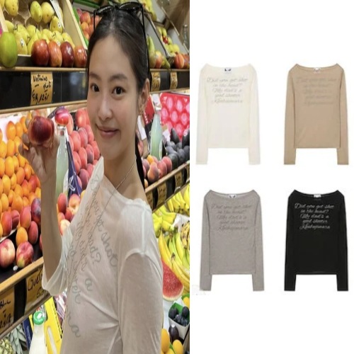 [BLACKPINK ジェニー着用]LETTERING SHEER LONG SLEEVE 4color/韓国 アイドル 愛用 ファッション