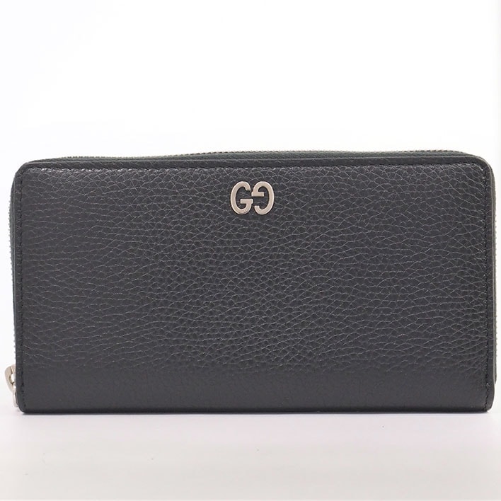 【未使用品新古品】グッチ ジップアラウンドウォレット シルバー金具 GGメタル 473928525040 メンズ【長財布】