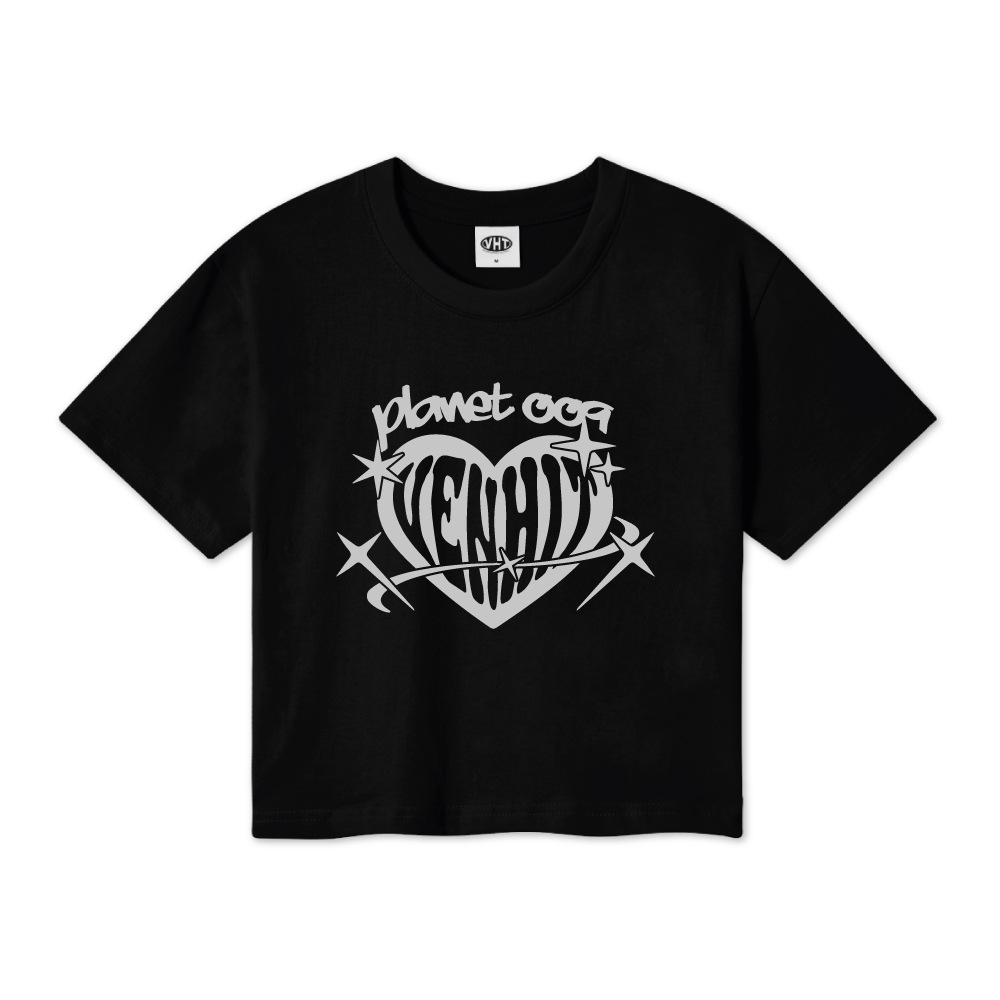 VH PLANET METALLIC CROP T-SHIRTS