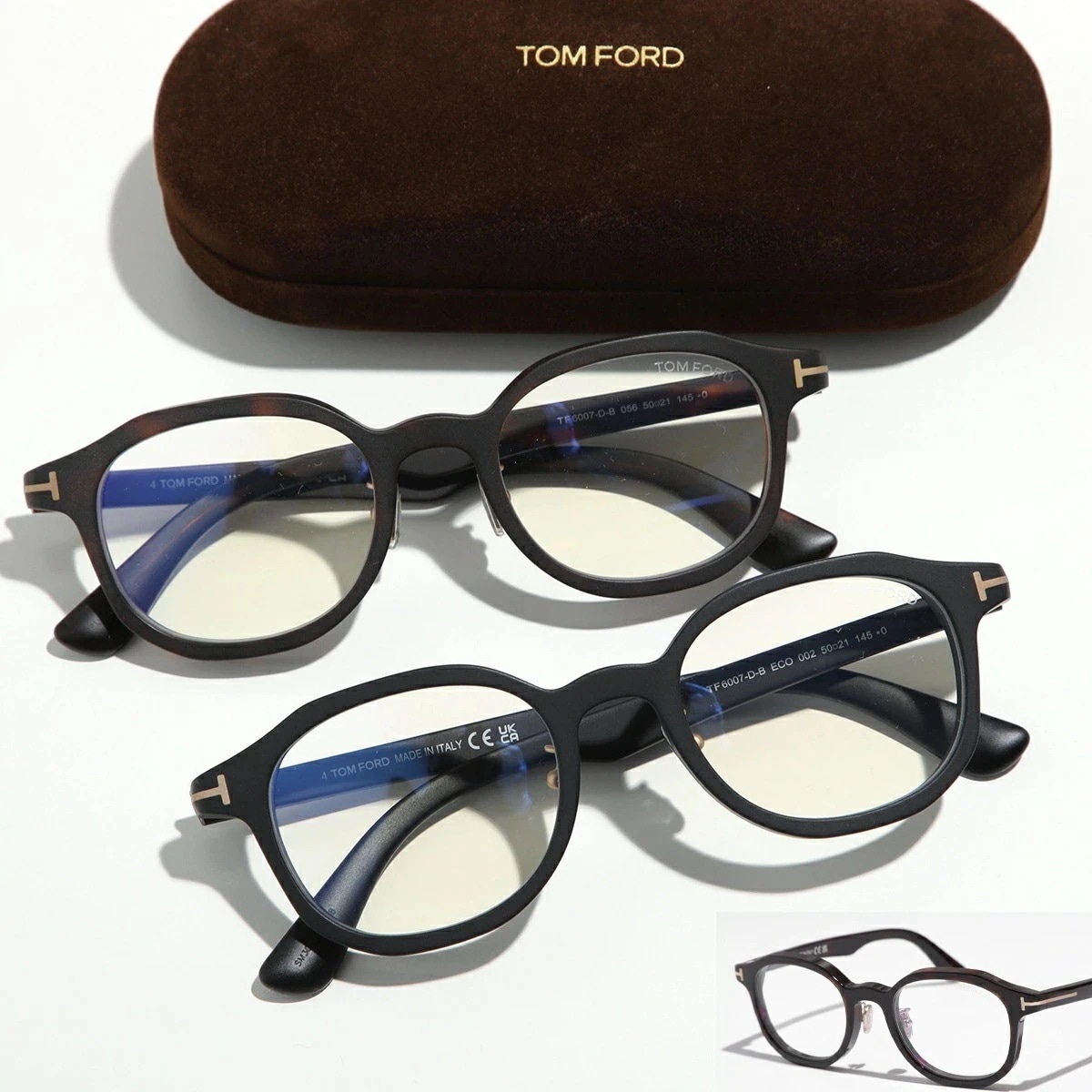TOM FORD トムフォード メガネ TF6007-D-B FT6007-D-B メンズ ウェリントン型 マット ブルーライトカット アジアンフィット 【日本企画】 カラー3色