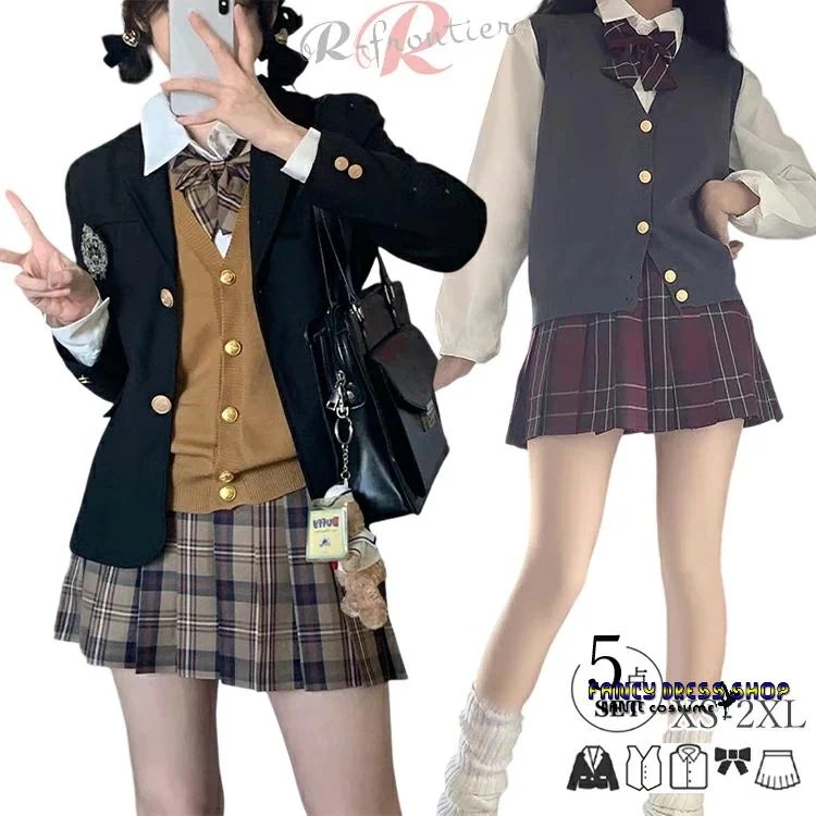 【制服標準装備】卒業式 スーツ 女の子 なんちゃって制服 セット 韓国 制服 ブレザー 入学式 卒服 卒業式 小学校女子 高校生 中学生 JK スーツ フォーマルスーツ ピアノ発表会 ス