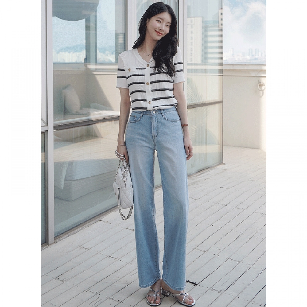 クリック&ファニ ソフトクール ワイドデニムパンツ S,M,L,XLサイズ