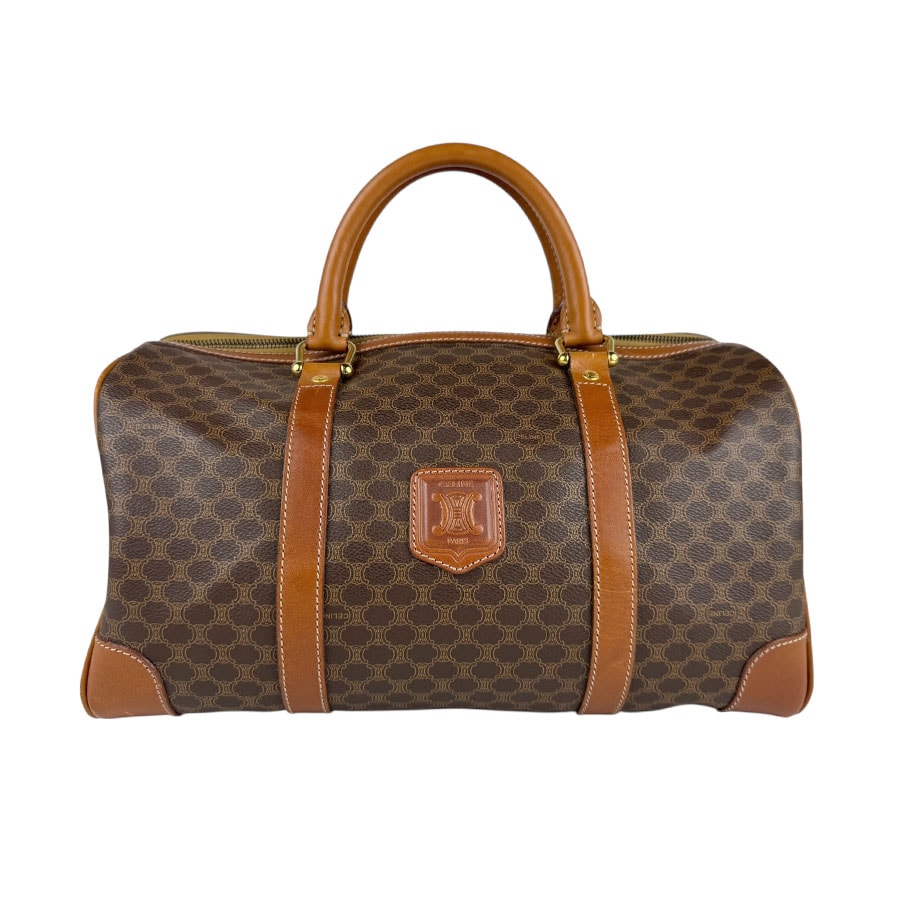 セリーヌ CELINE ハンドバッグ ボストンバッグ マカダム PVCコーティングキャンバス ブラウン ユニセックス z6577