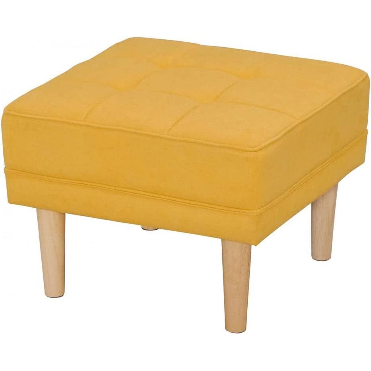 アイリスオーヤマ オットマン WFS-OT マスタード イエロー 天然木使用 スツール おしゃれ 簡単組立 ローソファ 足置き