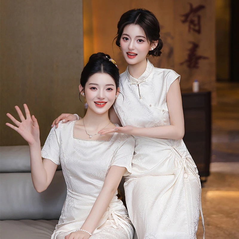 女性用の新しい中国風の花嫁介添人ドレス夏にぴったりニッチな高級花嫁介添人ドレス婚約パーティードレスチャイナドレス普段着としても最適です