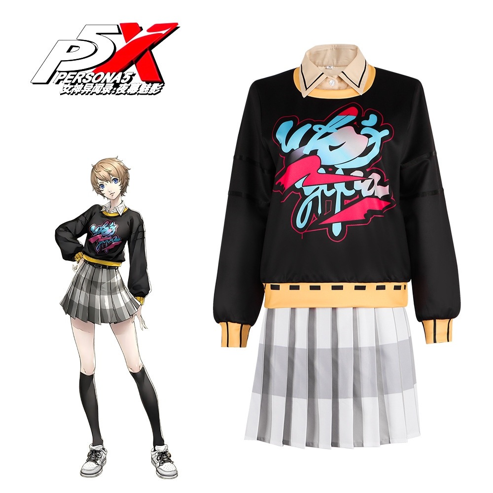 X新井素羽コスプレゲーム衣装フルセットc服 5 女神異聞録コスプレ衣装夜のとばりの怪人P