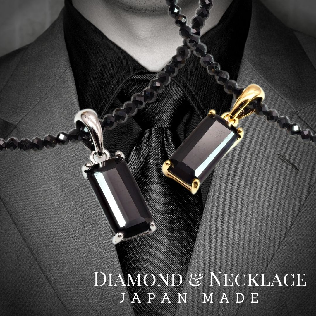 選べる!! 天然 ブラック ダイヤモンド ネックレス スクエアカット 18K イエローゴールド ホワイトゴールド 芸能人 ジュエリー ペンダント 誕生日 バレンタイン 宝石 貴金属 ジュエリー