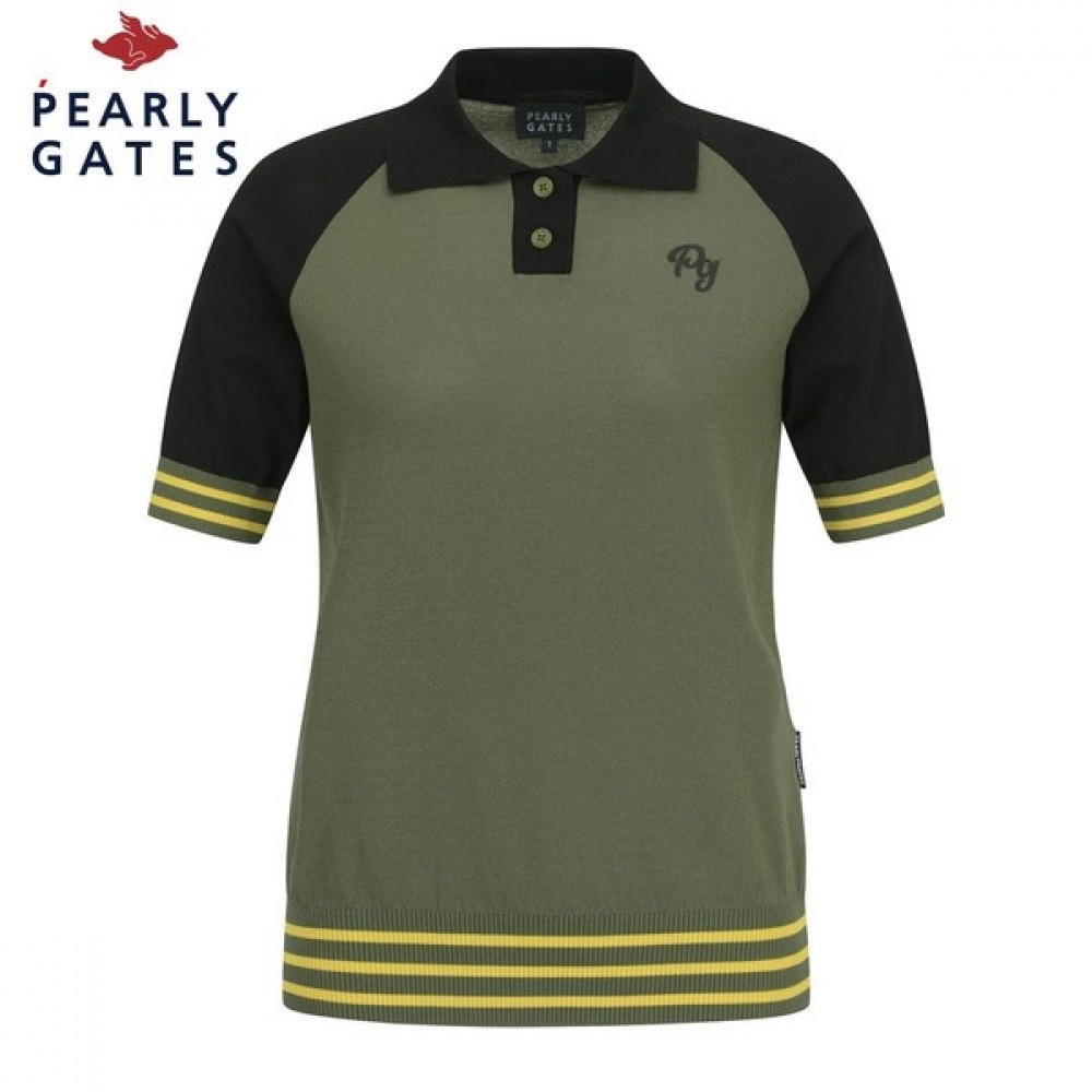 (Paris Gates) レディースバッグロゴカラーミックスカラー半袖ニット