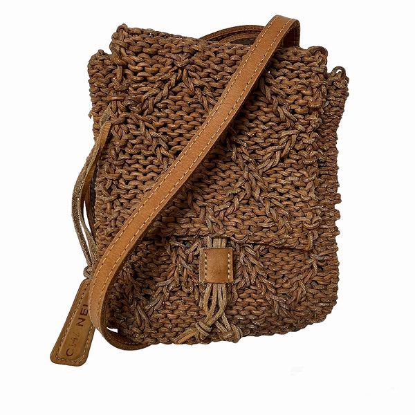 シャネル 編み込み バッグ ショルダーバッグ かごバッグ レディース 【中古】