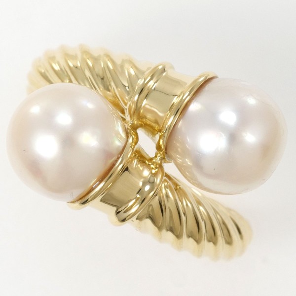 K18 18金 YG リング 指輪 10.5号 パール(真珠) 約7.5mm ジュエリー 中古