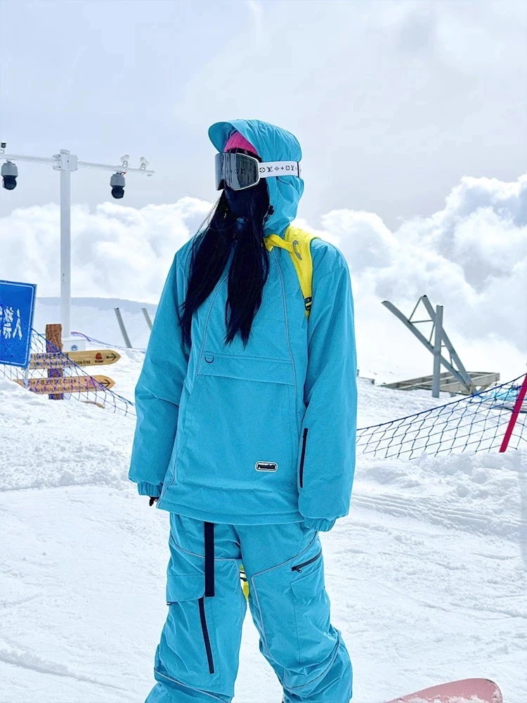 【急速出荷!】スノーボードウェア 2024 2025 上下セット レディース メンズ 防水000 ジャケット アウター パンツ ブルー スノボー スキーウェア スノボウェア 韓国風 防水防寒防雪保温防