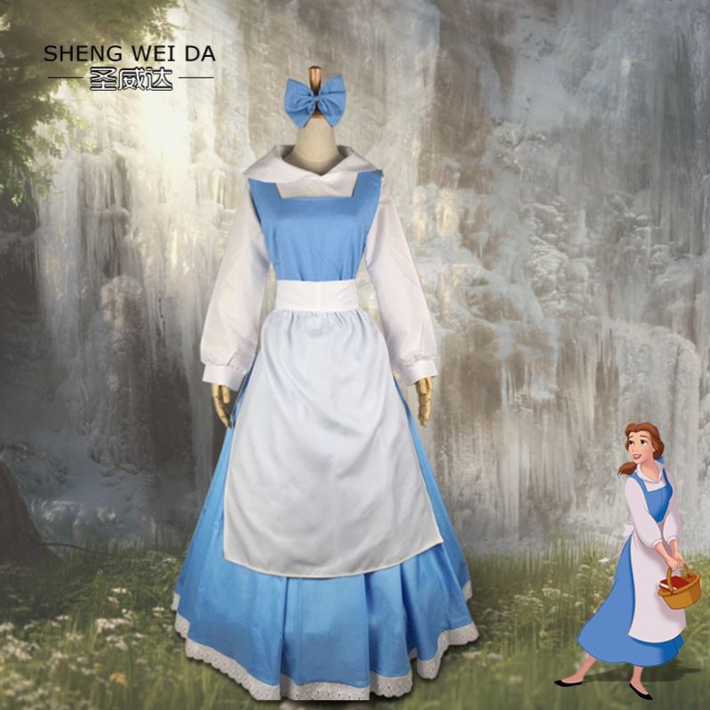 ディズニー 美女と野獣 コス衣装 アニメ メイド服 コスプレ プリンセスベル ロングスカートドレスコスチューム一式
