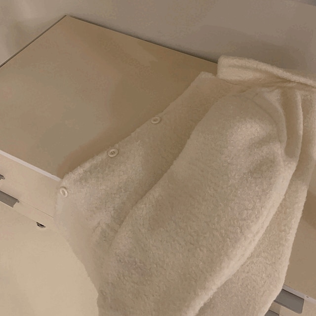 [モデル所蔵/厚手の裏地] シンプル ベーシック カラー 毛織 ジャケット