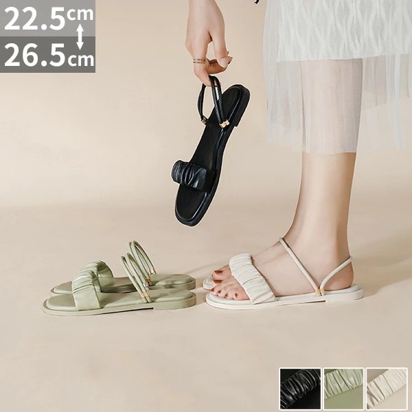 2way サンダル フラットシューズ レディース ローヒール 26.0 26.5 大きいサイズ ぺたんこ 歩きやすい 疲れにくい おしゃれ かわいい きれいめ 走れる 旅行 大きいサイズ 履きやすい