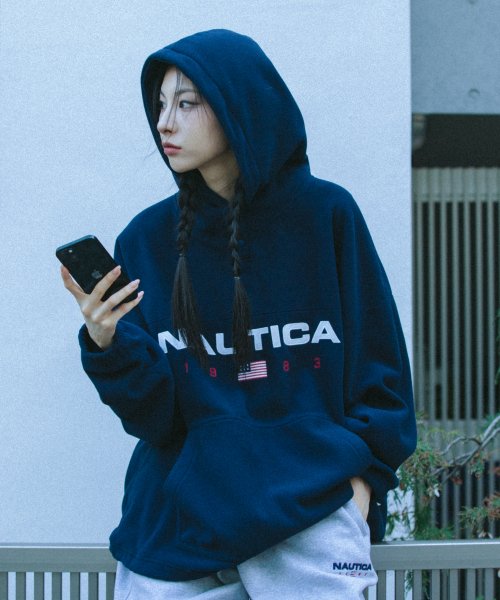 【NAUTICA】 83 FLAG POLAR HOODIE : NAVY