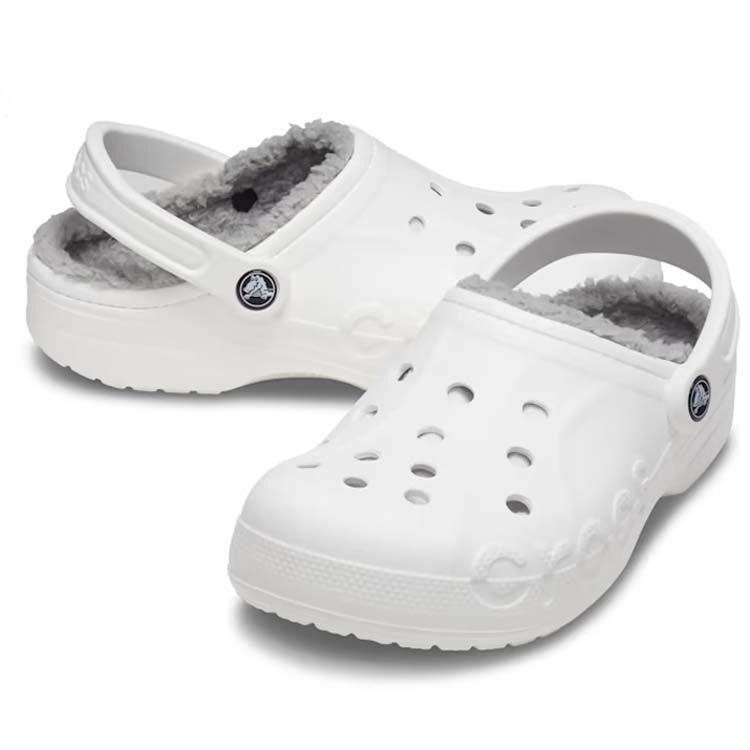 CROCS 205969-11H-M7 BAYA LINED CLOG（ホワイト/ライトグレー・サイズ：M7(25.0cm)） 20596911HM7